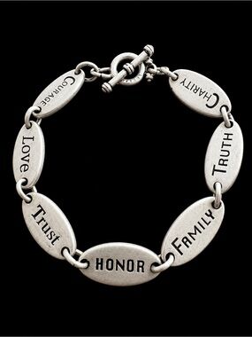 The humanity Bracelet LHHF sterling silver oval link inspirational virtue family